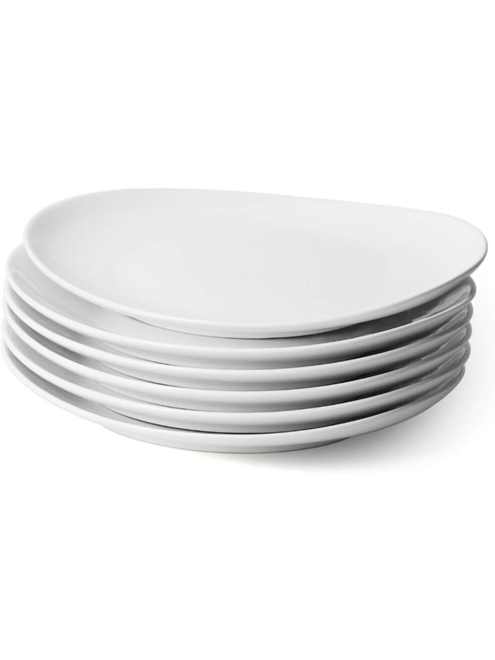Elegant White Porcelain Dinner Plates Set of 6 - 11 Inch, Microwave & Dishwasher